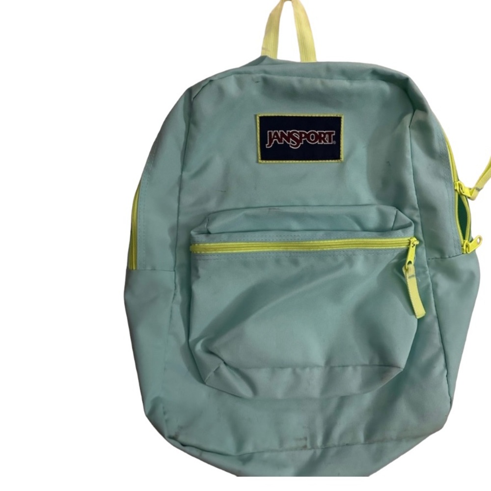 Neon green & bright blue jansport backpack school